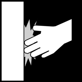 graze hand on wall